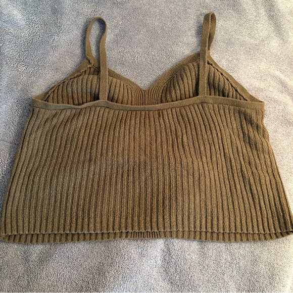 Auden Cami Knit Cropped Tank Top Olive Green XXL - Picture 4 of 6